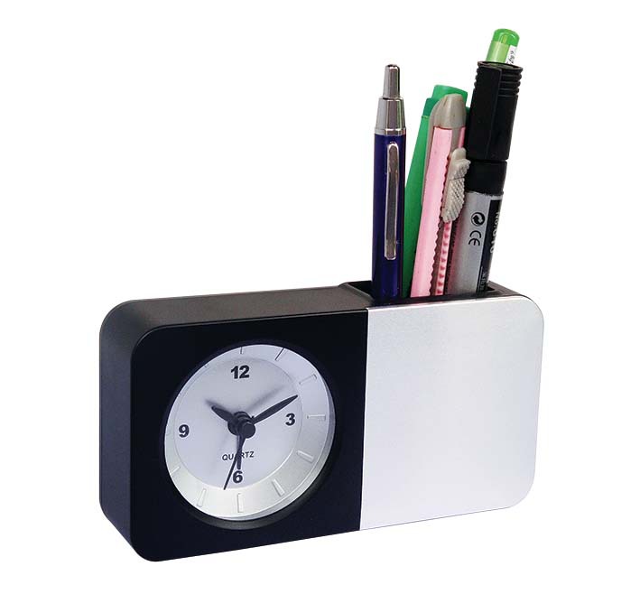 alarm clock闹钟礼品笔筒闹钟时计促销礼品桌面笔筒钟
