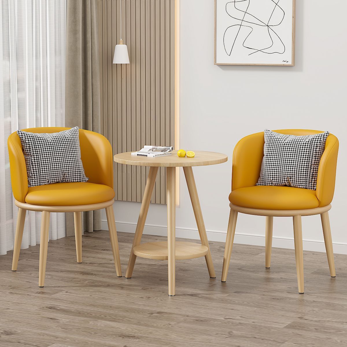 Mesa y silla de ocio balcón sala de estar de lujo ligera mesa y silla combinación de hotel de alojamiento residencial negociación en línea mesa y silla set de tres piezas