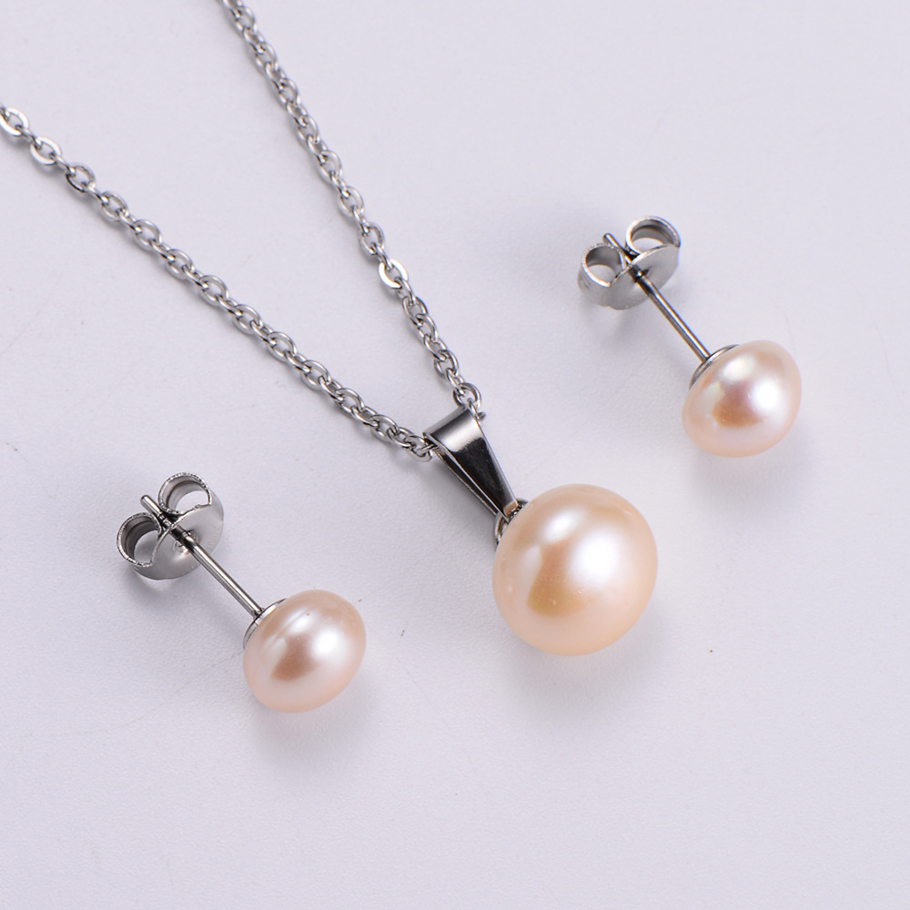 Shell Natural Pearl Anhänger Halskette Set Koreanische Version Einfache Schlüsselbeinkette Modeschmuck display picture 3