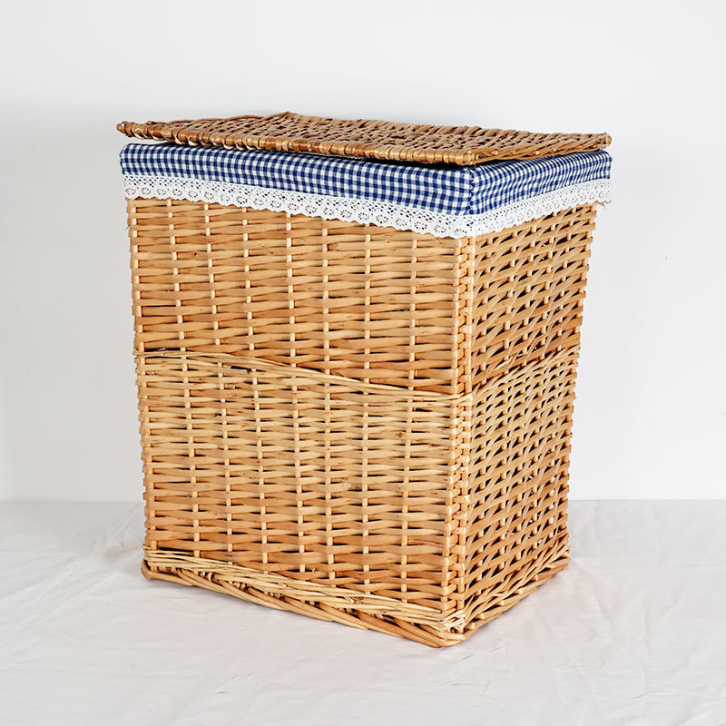 Directo de fábrica del Norte cesta de almacenamiento de Mimbre con forro de tela Hotel Casa sundries organización grande cesta de lavandería