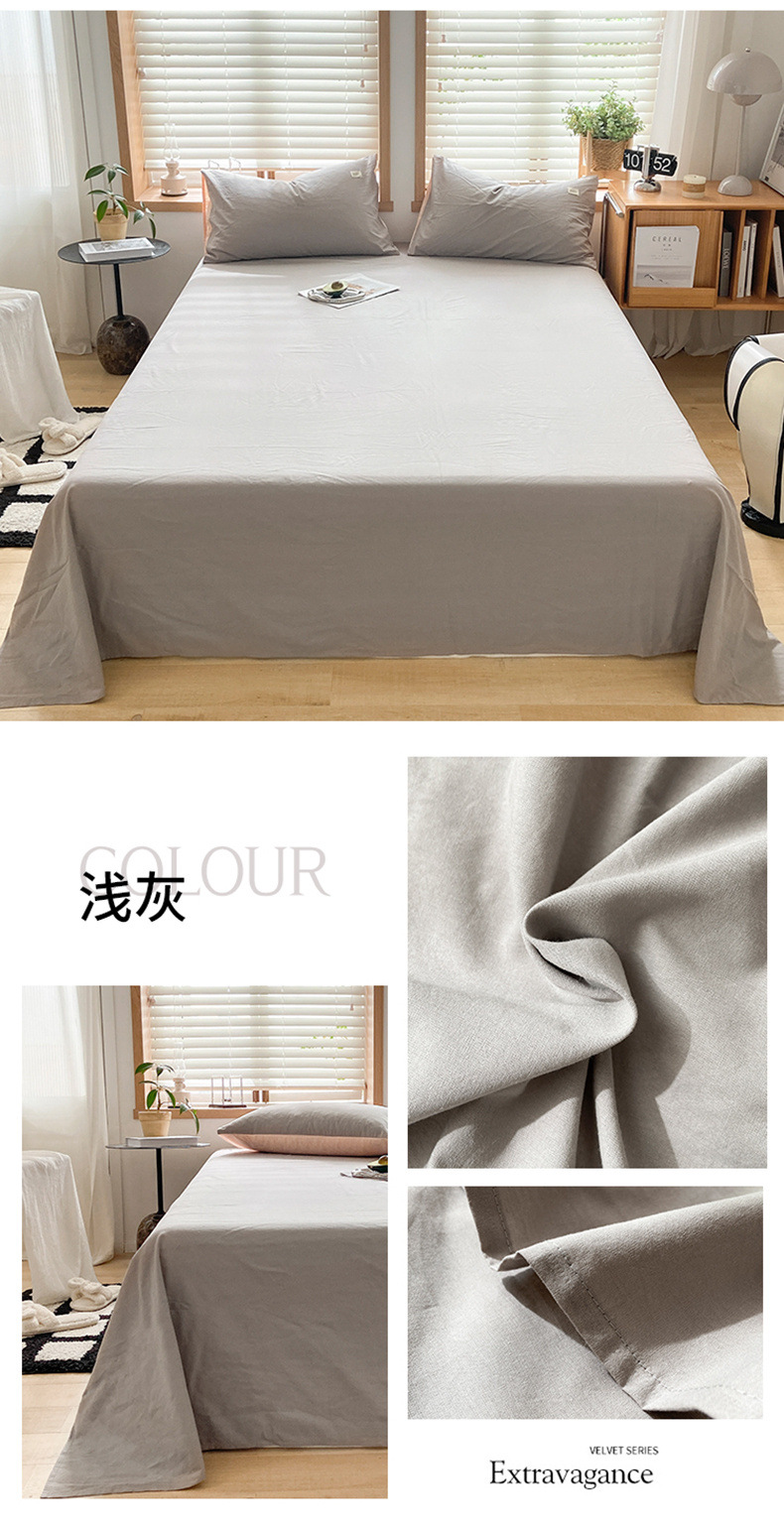 Sábana de algodón lavado de algodón grueso pieza individual 100 algodón dormitorio de estudiantes cama individual funda de almohada de tres piezas 2