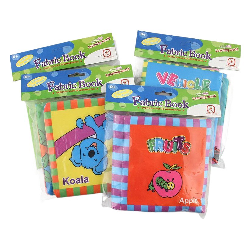 Bebé libro de tela tridimensional educación temprana educación Comercio exterior libro de tela grande con papel de timbre juguetes infantiles cuatro bolsas exportación
