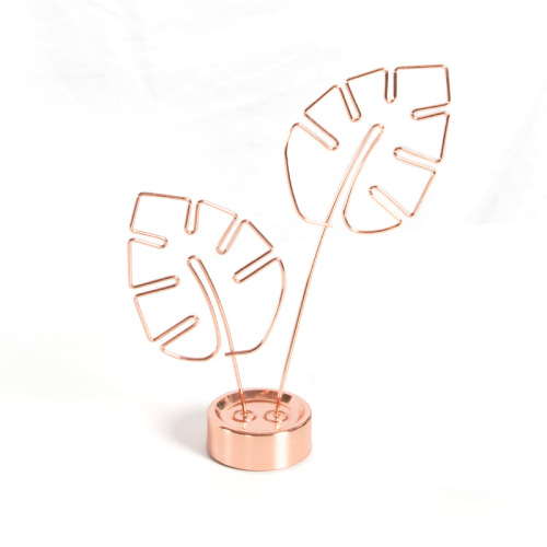 Creative photo storage metal turtle leaf note holder Nordic ins desktop business card display photo ornaments wholesale