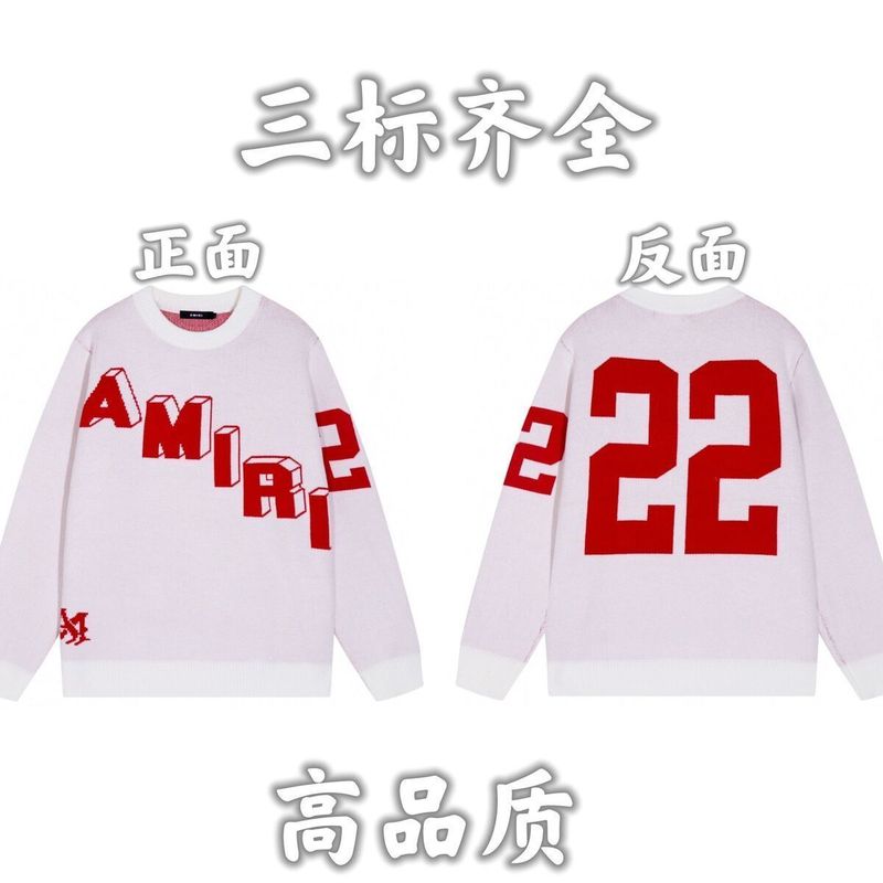 24秋冬新款潮牌字母满身logo圆领针织毛衣男女款宽松休闲上衣|undefined