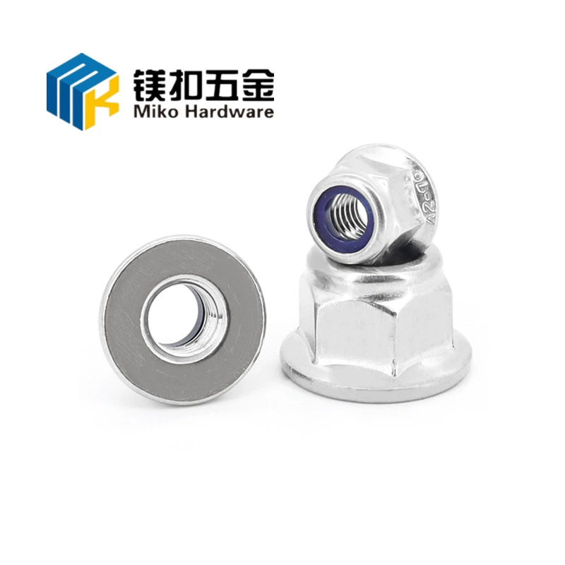 В наличии Поставка шестигранной фланцевой гайки из нержавеющей стали 316 DIN6926 Нейлоновая Фланцевая гайка M6-M10