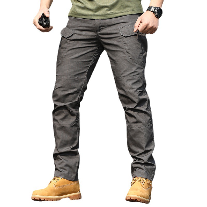 Tactical ix7, Trainings- und Arbeitskleidung, Multi-Bag-Hose, elastische Kampfhose für Herren mit Karomuster_voghion.com