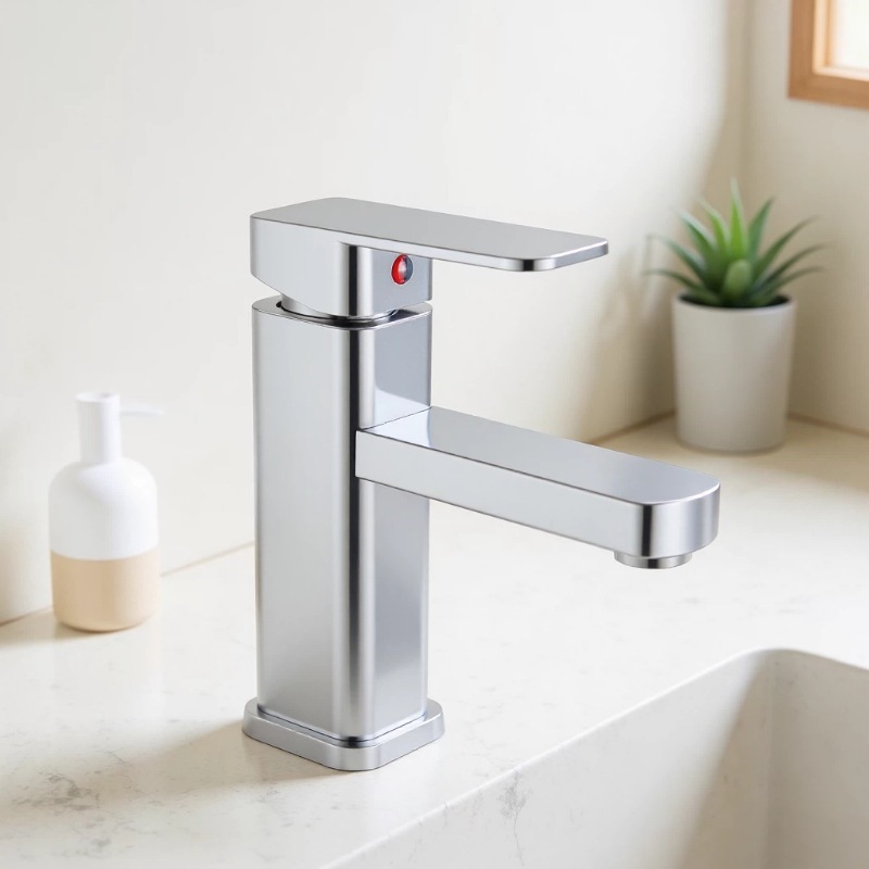 [special offer] electroplated silver basin hot and cold faucet + 60cm explosion-proof pipe