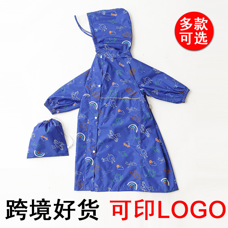 Cross-Border Korean Version of Cartoon Full-Print Children's Raincoat Wholesale New Environmentally Friendly Lightweight Rain Gear Kindergarten Baby Poncho Factory