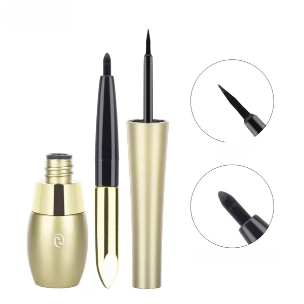 Cross-border Hengfang thick black eyeliner eyebrow pencil 2-in -1 combination easy makeup not easy to faint fine head foreign trade makeup