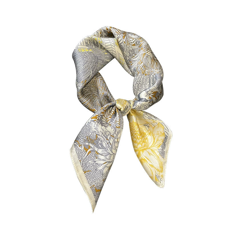 Silk demi-season universal fashionable elegant handkerchief, trend of season