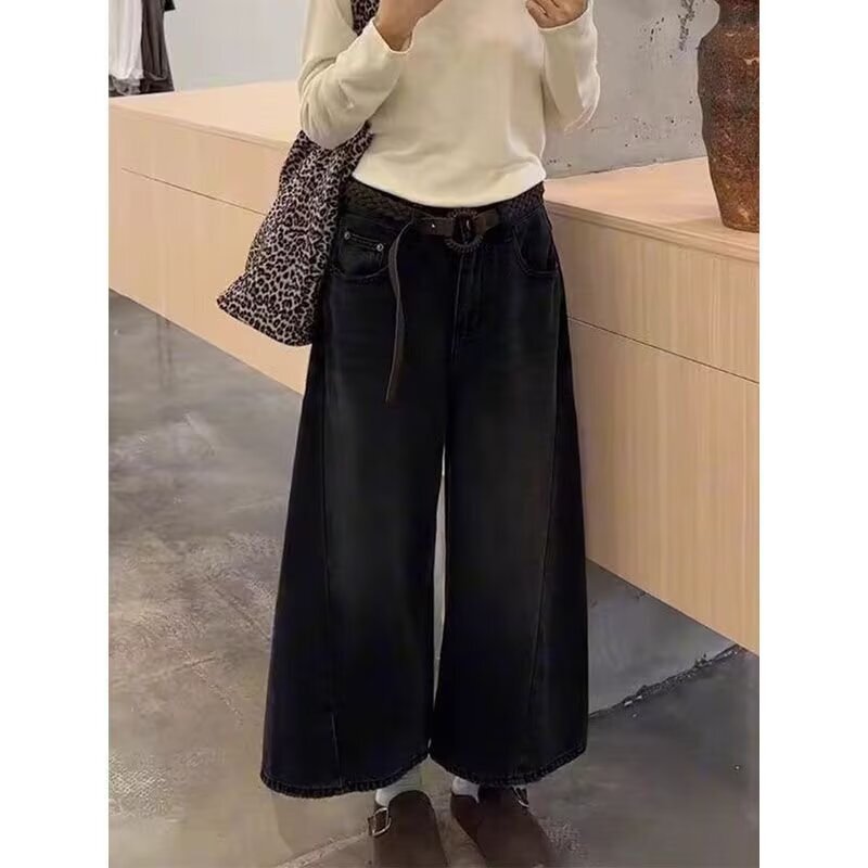 Retro Straight-Leg Jeans for Men and Women, Autumn and Winter, Large Size, High-Waisted, Slimming, Trendy Loose Wide-Leg Pants This Year Retro Straight-Leg Jeans for Men and Women, Autumn and Winter, Large Size, High-Waisted, Slimming, Trendy Loose Wide-Leg Pants This Year