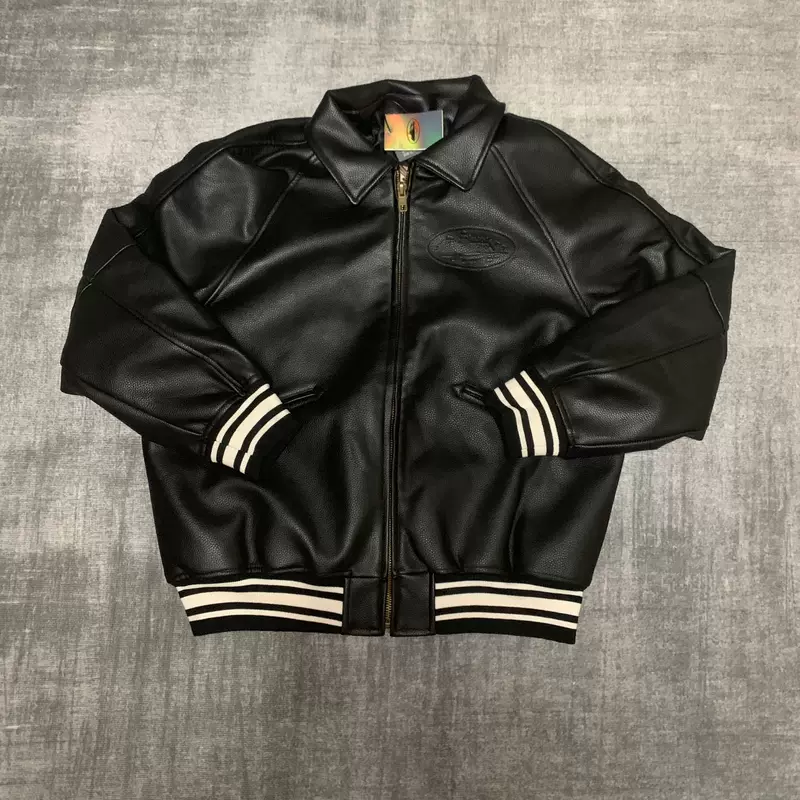 Куртка Corteiz American street ретро из PU-кожи, хлопковая куртка мужская модная зимняя MA1 летная мотокуртка, хлопковая куртка