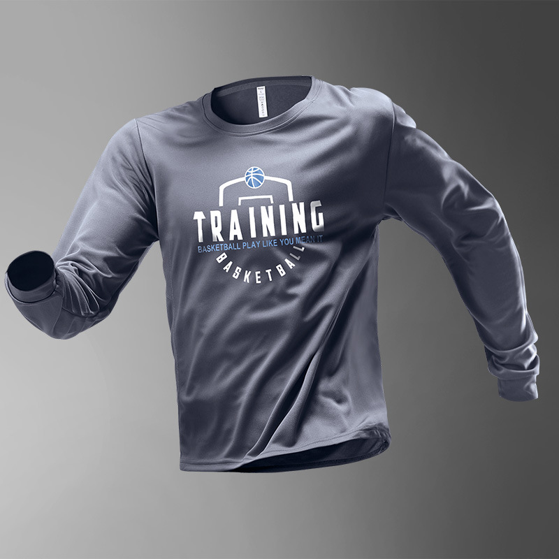Camiseta deportiva de mangas largas de hielo para hombres de verano delgada secado rápido correr entrenamiento de tiro chaqueta de baloncesto camiseta de verano