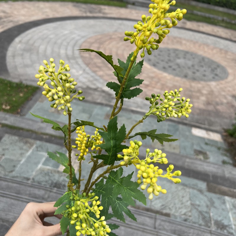 Nueva fábrica de flores artificiales de la boda amarillo leche amarillo limón amarillo fresco al aire libre Salón de la boda decoración flor falsa al por mayor