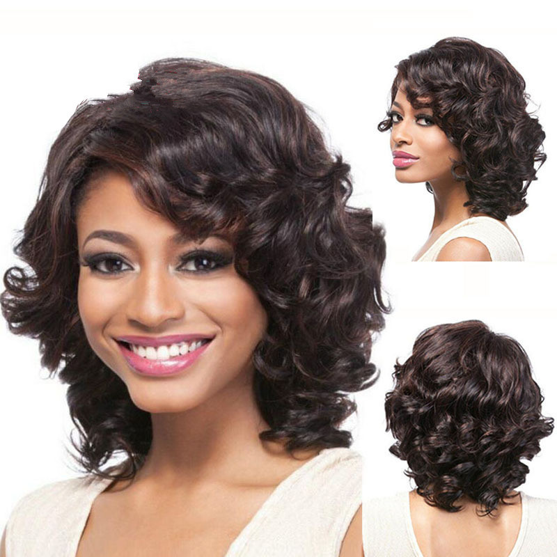 Cabello curly marrón oscuro
