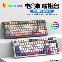 炫银狐K85机械键盘有线RGB电竞键盘热插拔96键游戏电脑键盘亚马逊