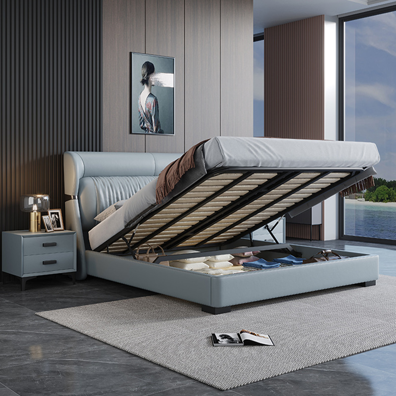 Cross-Border Large-Capacity High-Box Bed Light Luxury Soft-Packed Double Bed Bedroom Simple Storage Furniture Storage Soft Wedding Bed