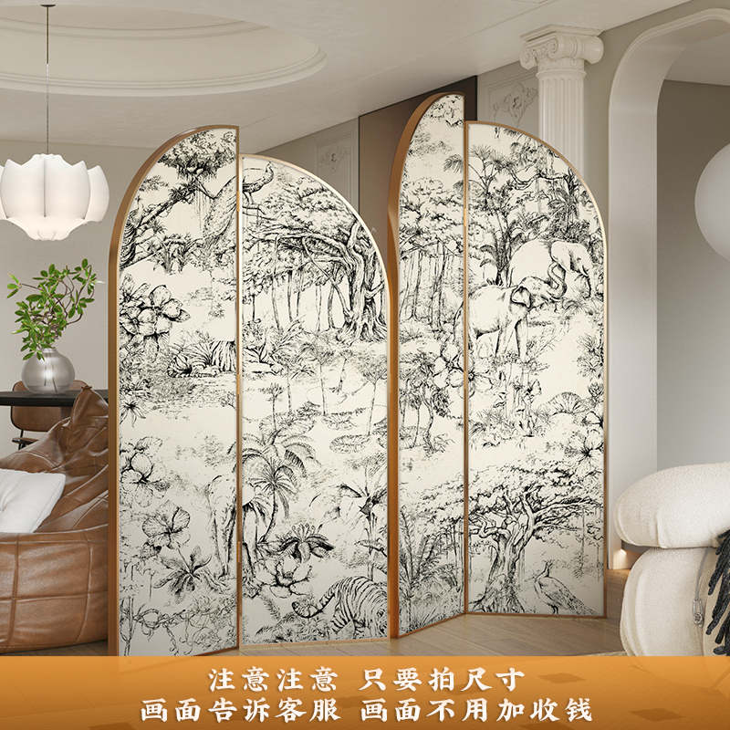 预售#铝合金金属 法式北欧轻奢屏风隔断KTV会所客厅酒店入户门装|undefined