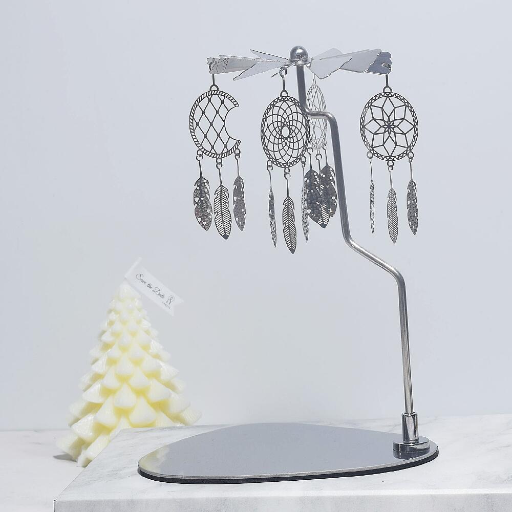 INS Amazon fuente Navidad aromaterapia Acero inoxidable doles triángulo redondo bandeja giratoria candelabro linterna