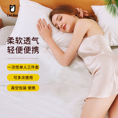Business trip travel disposable single-person bed linens, hotel motel thickened non-woven sheet sets wholesale