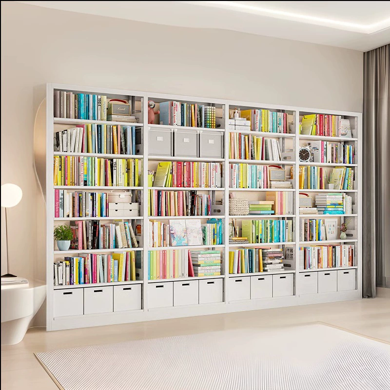 Стальная книжная полка для домашней библиотеки, напольная стойка для хранения, детский книжный шкаф, стойка для книг с картинками, простая железная стойка для хранения в гостиной