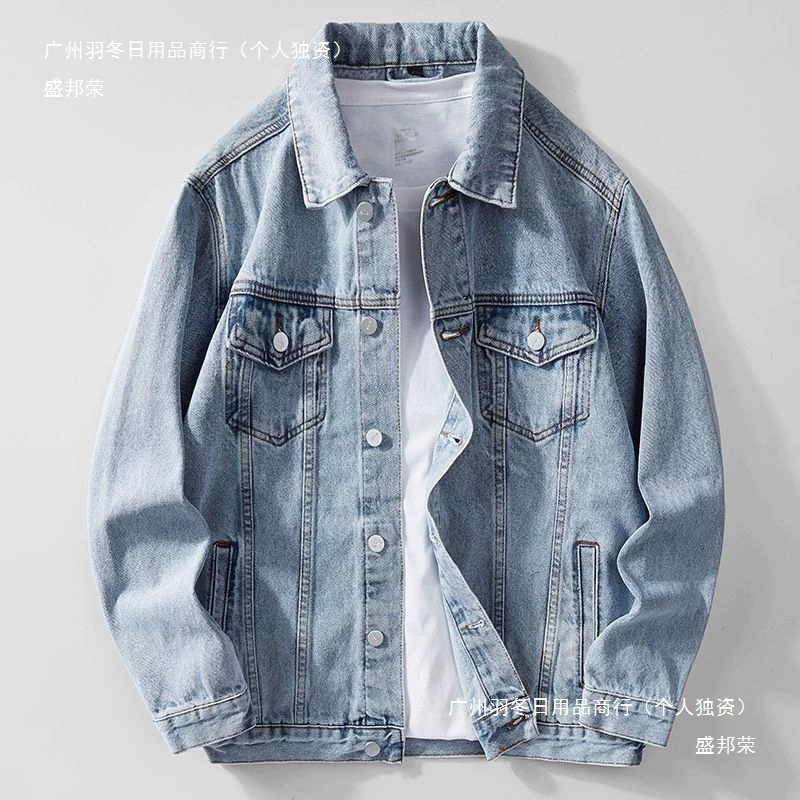 Весенняя мужская джинсовая куртка свободного размера, модная уличная стильная тонкая корейская повседневная модная куртка, пальто