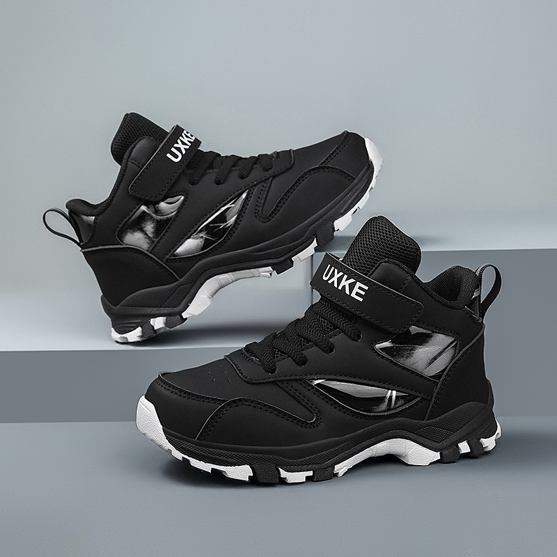 Zapatos deportivos para niños primavera nuevo cuero desgaste para niños zapatos de correr de alto nivel para niños grandes zapatos casuales antideslizantes de amortiguación