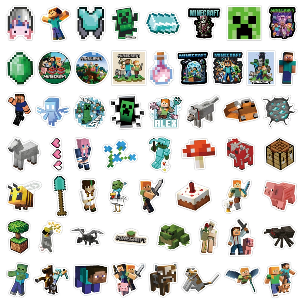 55 игр Minecraft мультяшка граффити наклейки чемодан водяной стакан скейтборд наклейки оптом