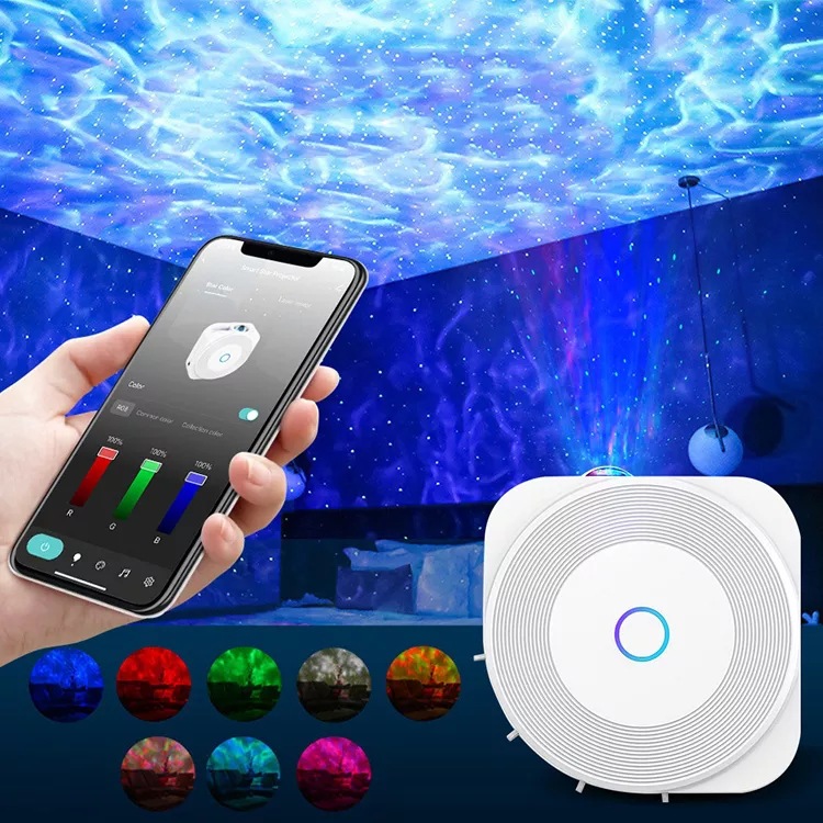 Luz estrellada inteligente graffiti lámpara de proyección música ritmo atmósfera lámpara noche luz sueño cielo estrellado lámpara de proyección