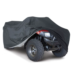 190T Polyester Taffeta ATV avtomobil örtüyü, qara gümüşü örtüklü, bütün il boyu suya davamlı.