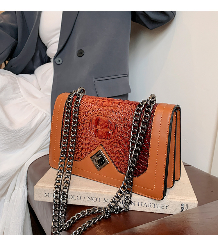Crocodile Pattern Shoulder Bag For Women Large Capacity Luxury Handbag_voghion.com