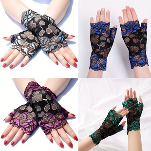 O 67389 Lace Half Finger Sun Gloves �ٽz��ָ�������׿羳