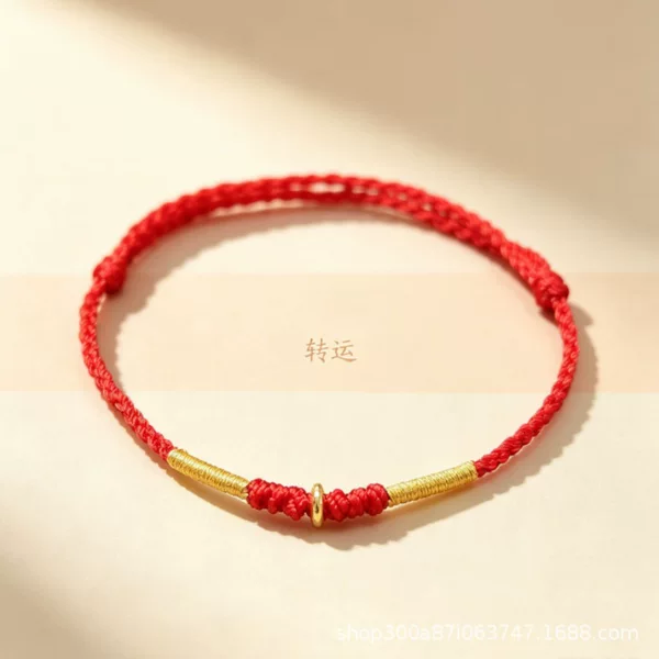 Zodiac Year Small Safety Buckle Couple Bracelet Red Rope Bracelet Men's Ancient Gold Braided Bracelet 2025 New Style