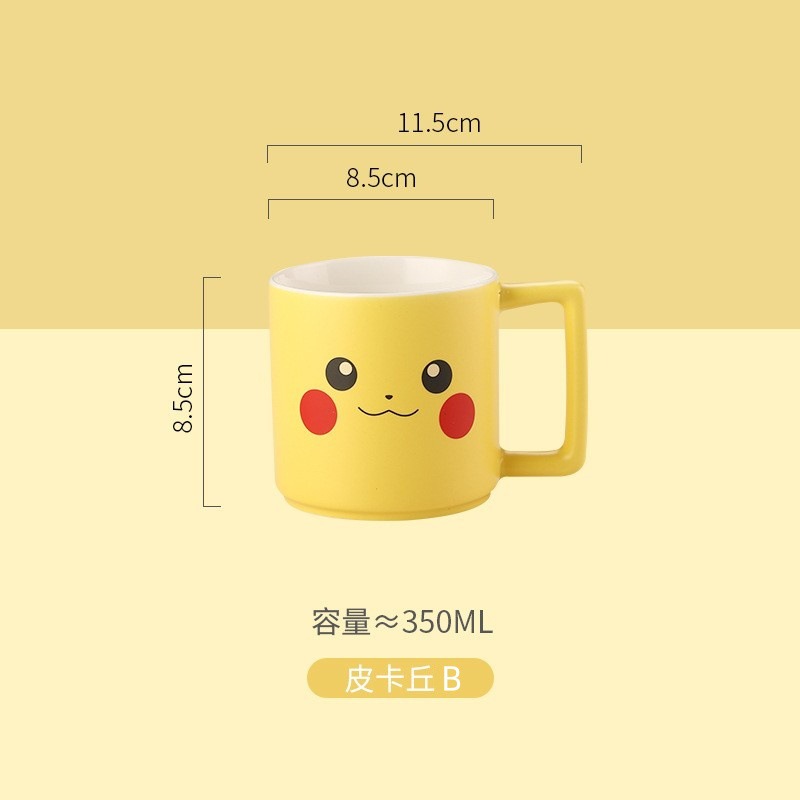 Taza de marca Pokémon, taza de agua creativa de dibujos animados Pikachu, taza de agua creativa de cerámica encantadora para niños