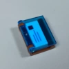Transparent blue flip book + 1x2 envelope, brown back cover