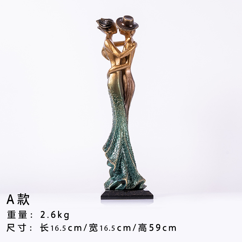 軽やかに踊る抽象的な人物の置物のサンプルの部屋の創意的なヨーロッパ式の人物の彫刻は書斎のテレビの棚の装飾品を飾ります。|undefined