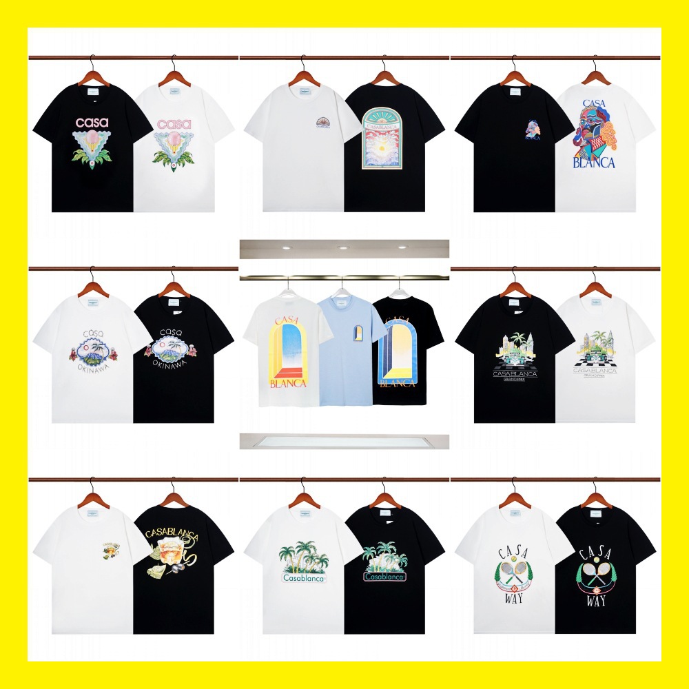 カサブランカ23春夏新作幻境の門星空城カサ文字ロゴ半袖カップルtシャツ