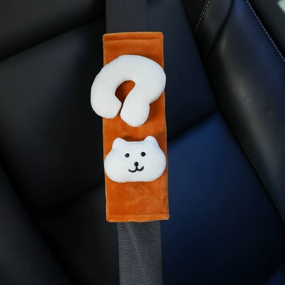 shoulder strap protector, anti-wear and – Seat belt shoulder pad - super-soft-coffee-colored-20cm-shoulder-pad-question-mark