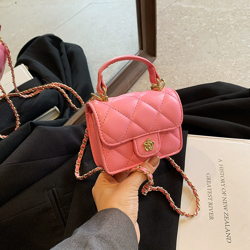 Детская стёганая сумка через плечо в стиле Chanel, мини с цепочкой, 11×6,9×5,94 см