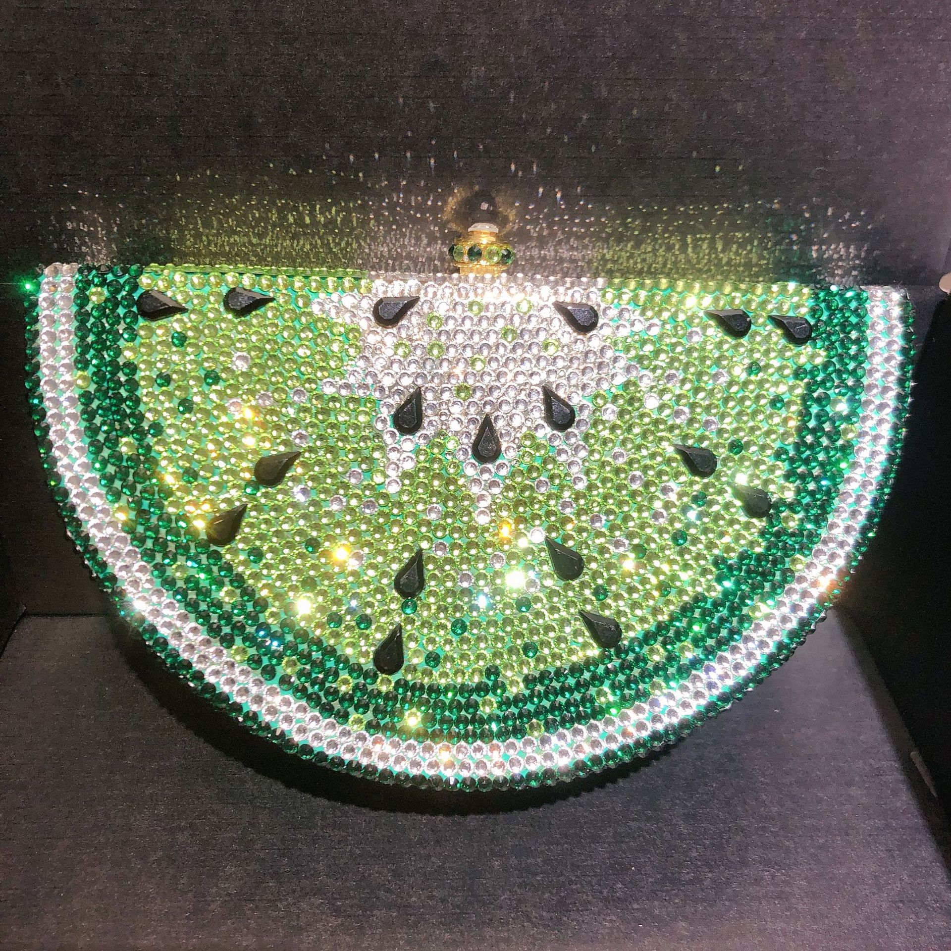Limón verde sandía con diamantes bolsas de cena de diamantes bolsas de mano de banquete de lujo bolsas de diamantes bolsas de piedra