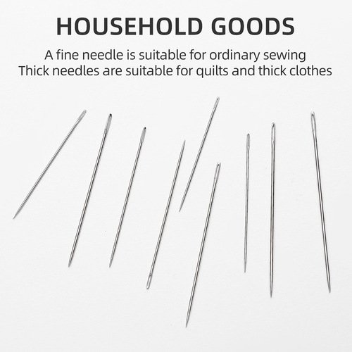 Manufacturer wholesale C1-10 hand sewing needle household large eye steel needle for sewing clothes and quilt needle cross stitch embroidery needle