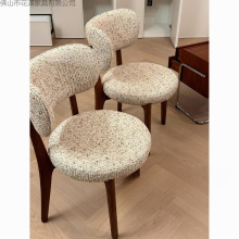 椅法式复古奶油风不带扶手餐椅客厅单椅轻奢欧式实木餐椅可代批发