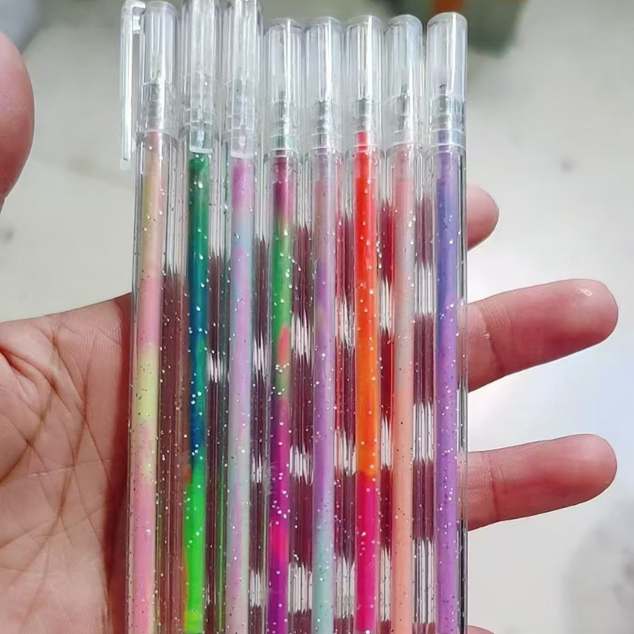 Bolígrafo de gel flash de Amazon transfronterizo bolígrafo de gel de color brillante juego de 8 colores resaltador de graffiti de color al por mayor