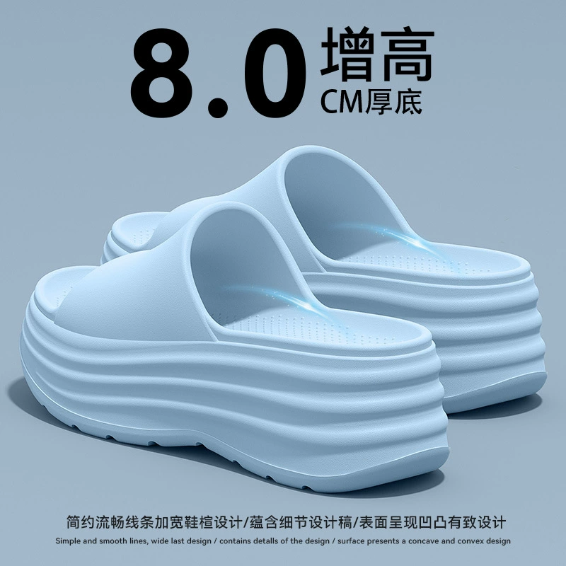 Тапочки из ЭВА на толстой подошве для женской летней верхней одежды. Новые пляжные тапочки 2025 года с повышенной износостойкостью, нескользящие и устойчивые к запаху пляжные тапочки.