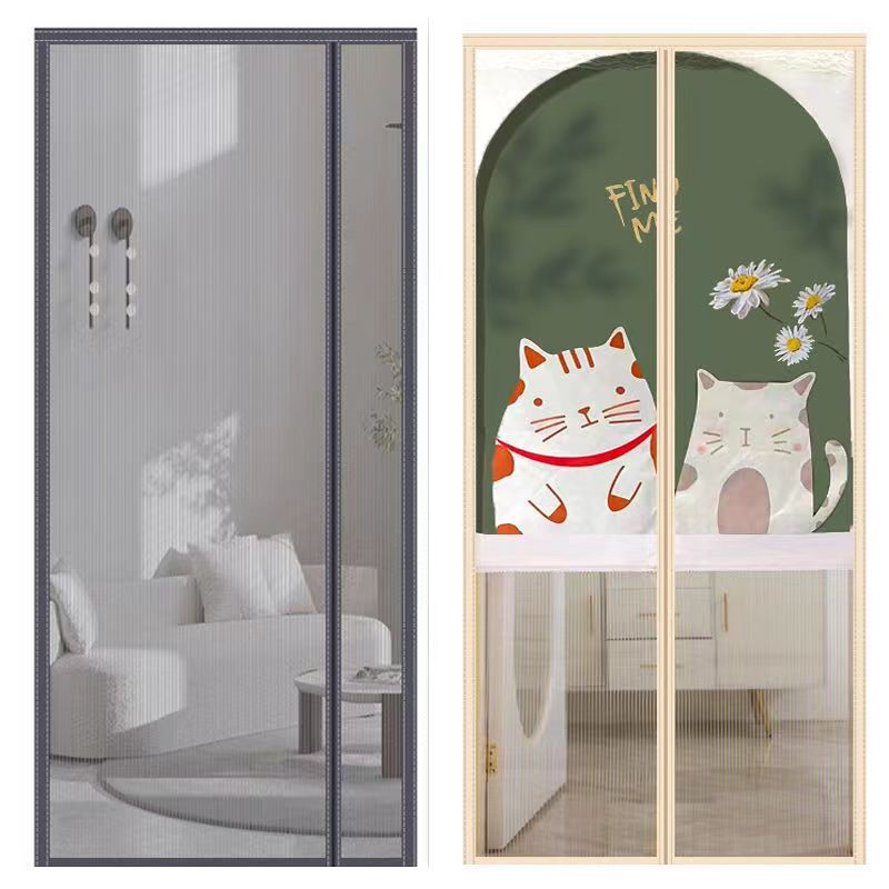 Mosquito Net Door Curtain Privacy Screen with Magic Tape, No-Drill Partition Curtain, Magnetic Mosquito-Proof Door Curtain, Mosquito Repellent Gadget
