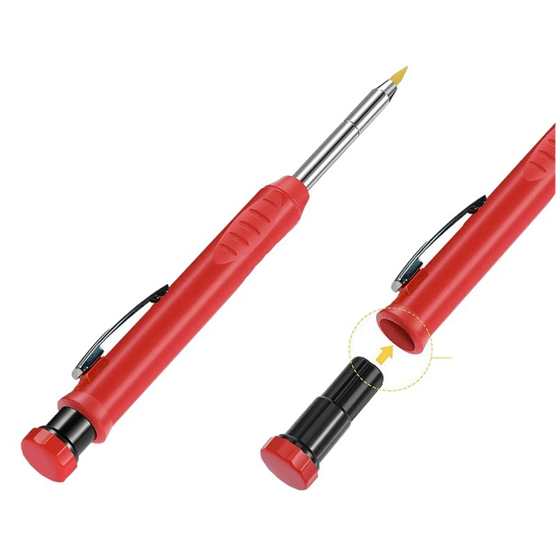 Металлический длинный Столярный карандаш с глубоким отверстием Профессиональный инженерный Столярный Быстросохнущий маркировочный карандаш 2,8 мм графитовый стержень