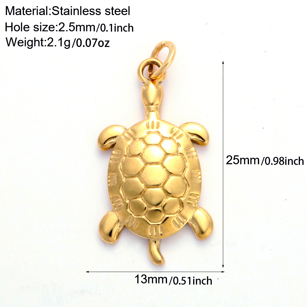 304 Stainless Steel Material 1 Piece 304 Stainless Steel PVD Coated Real Gold Plated Tortoise Starfish Conch Polished Pendant DIY Jewelry Accessories