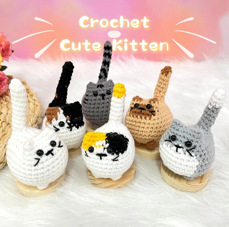 クロスボーダー新品Handmade Mini Crochet Cute Kittenミニかぎ針かわいい子猫|undefined
