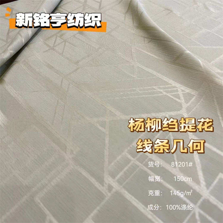 网红雪纺提花布料 杨柳绉线条几何提花面料 春秋裙装小衫古风面料