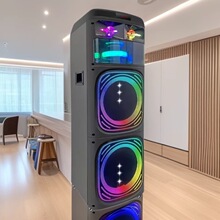 JBI-1212JD双12英寸100瓦蓝牙party低音炮RGB彩灯双麦克风有源